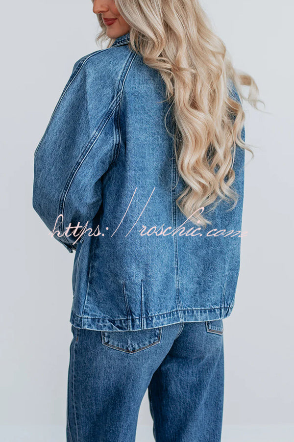 Stylish Single-breasted Casual Pocket Denim Jacket