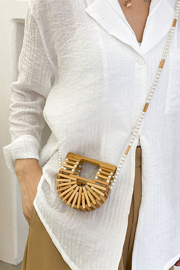Fashionable Bamboo Pearl Handbag