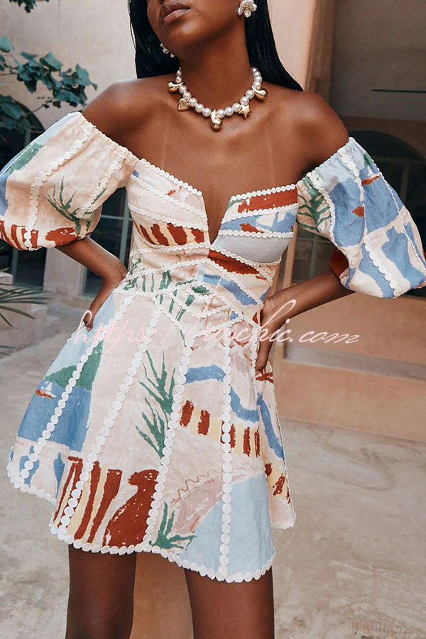 linen blend puff sleeve mini dress stylecusp on LTK