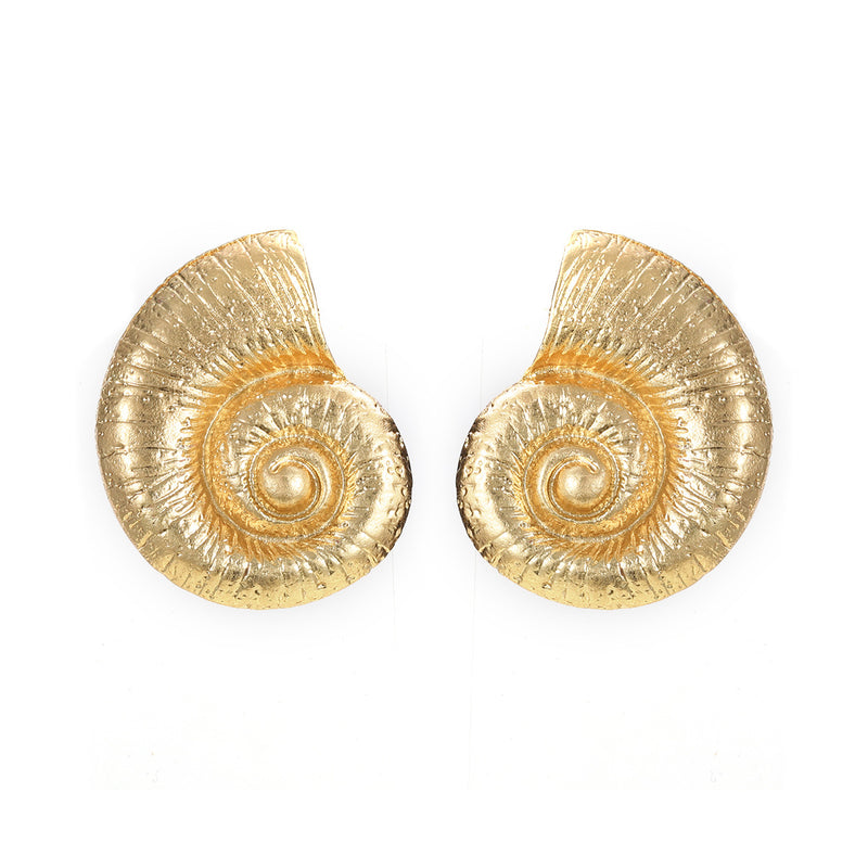 Fake Beach Style Conch Alloy Stud Earrings