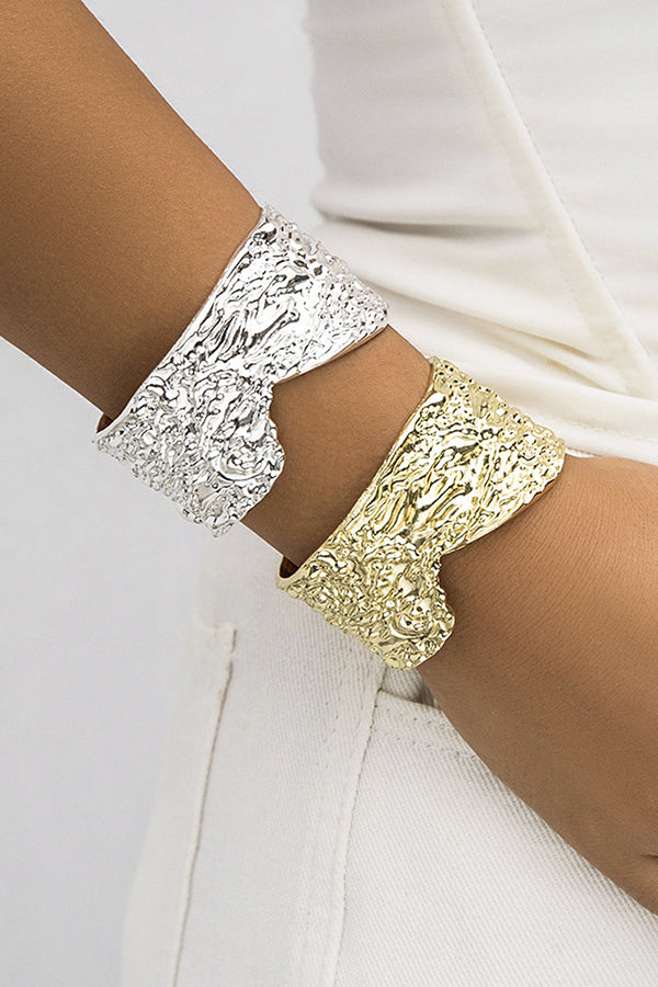 Punk Metal Style Simple Pockmarked Exaggerated Bracelet