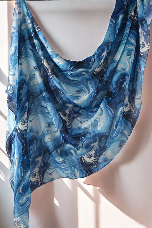 Watercolor Series Satin Shawl Scarf