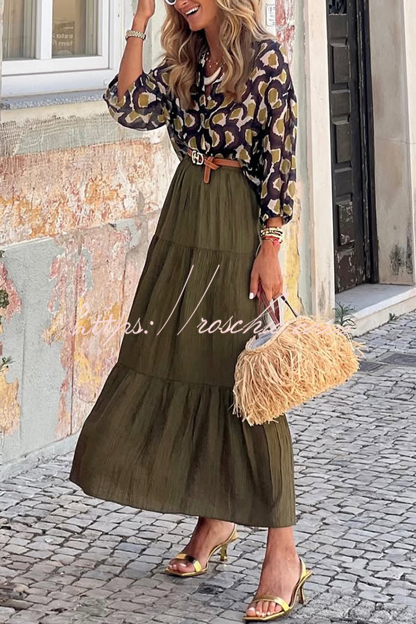 Unique Printed Lapel Button-down Loose Casual Shirt