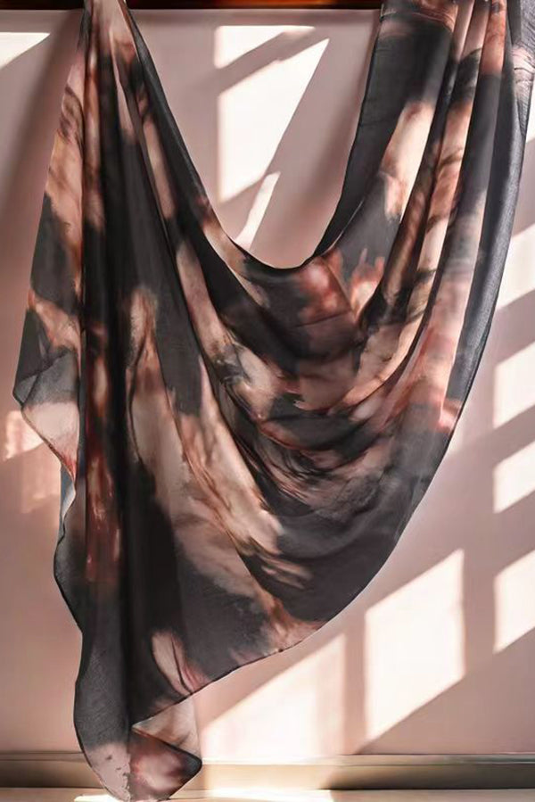 Watercolor Series Satin Shawl Scarf