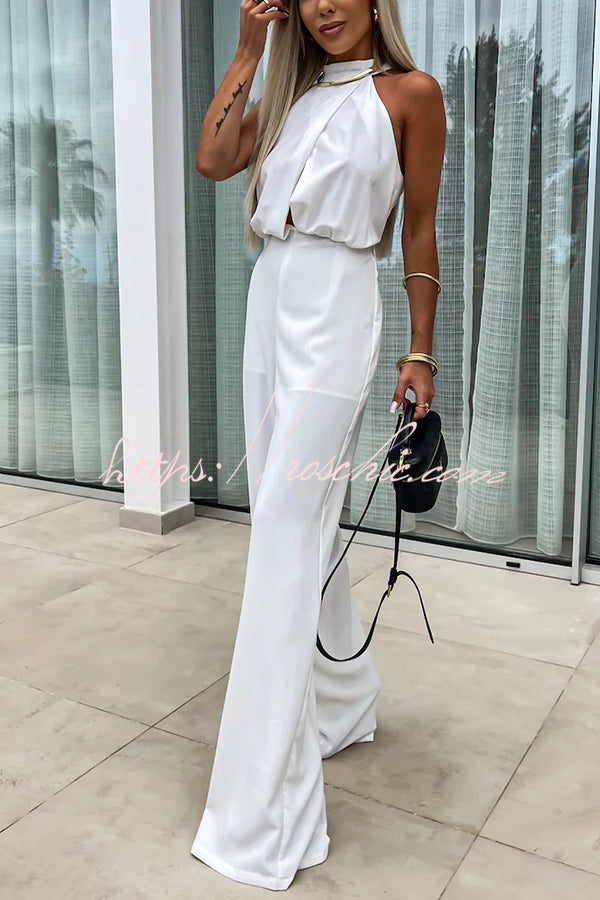 Fashionable Solid Color Sleeveless Hollow Slim Fit Jumpsuit