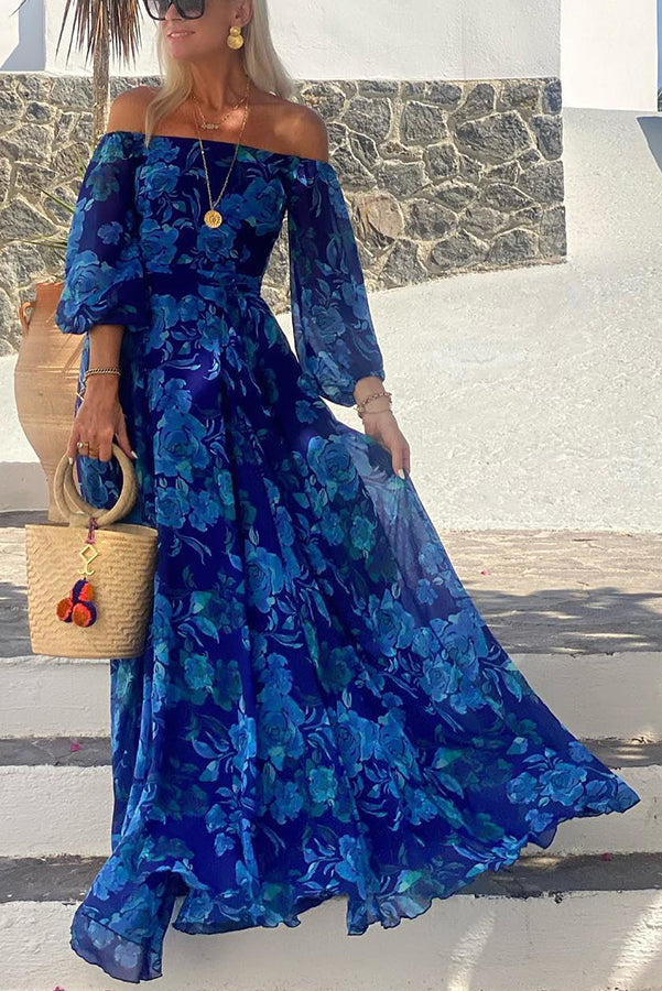 With Love Floral Off Shoulder Back Smocked Vacation Maxi Dress roschic With Love Floral Off Shoulder Back Smocked Vacation Maxi Dress roschic
