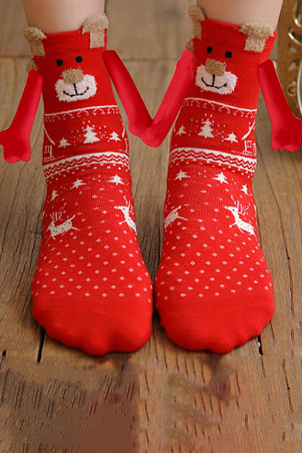 Christmas Cute Couple Magnetic Socks