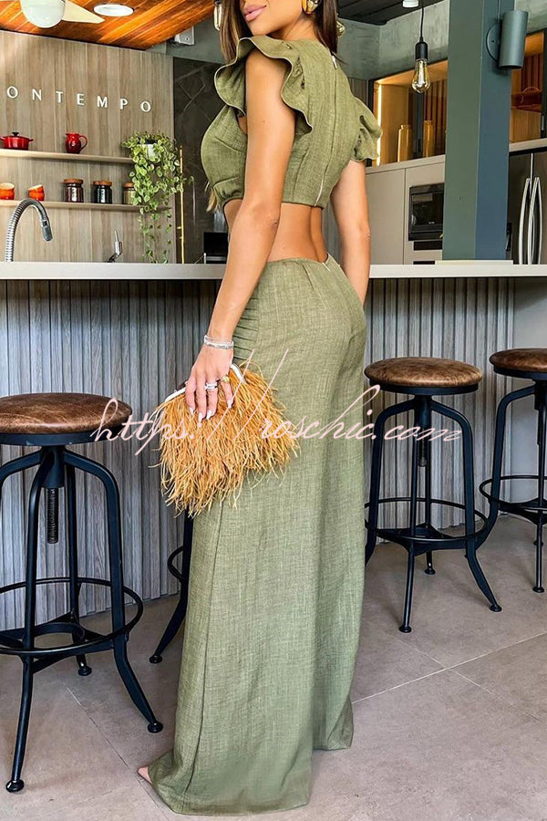 Hidden Zipper Loose High Rise Wide Leg Jumpsuit