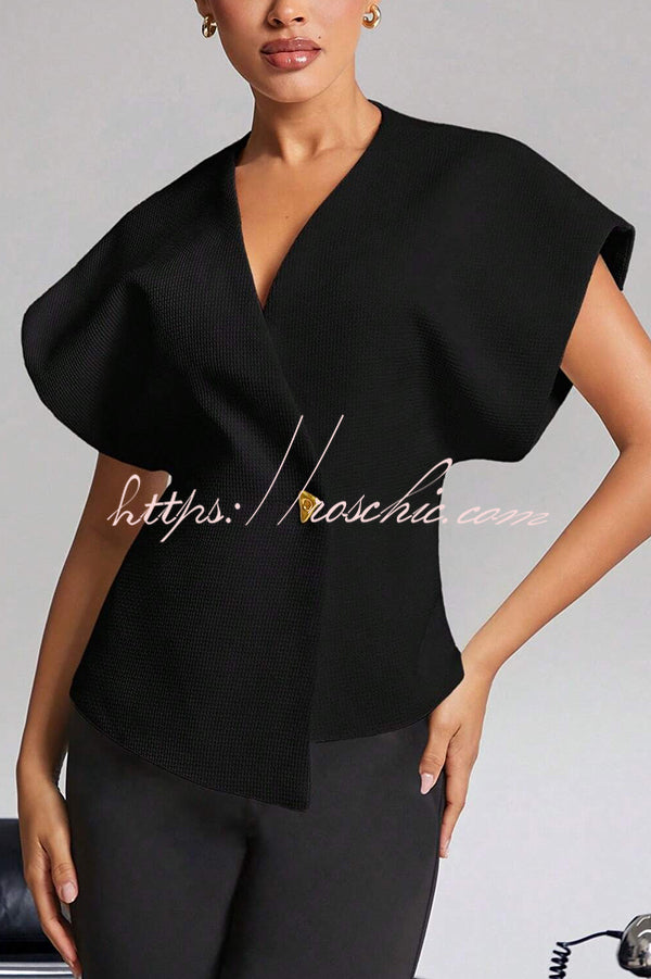 Fashion Button V-neck Asymmetrical Suit Vest