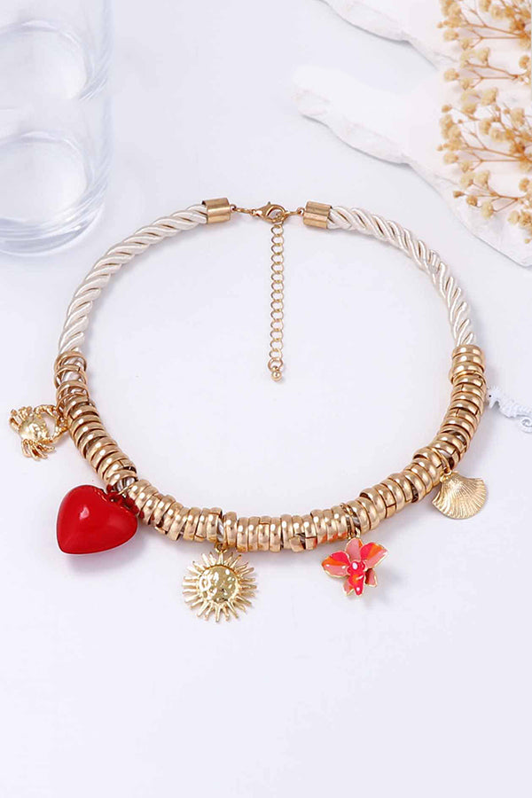 Fashionable Circle-shaped Metal Oil Drop Pendant Necklace