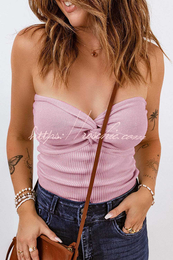 Sexy Tube Knit Ribbed Slim Backless Tank Top