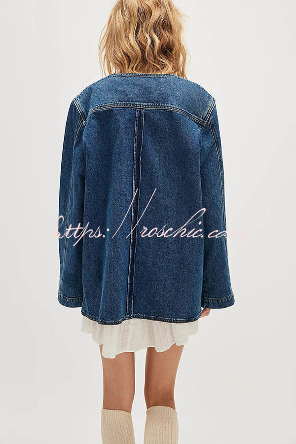 Fashionable Retro Casual Loose Denim Jacket