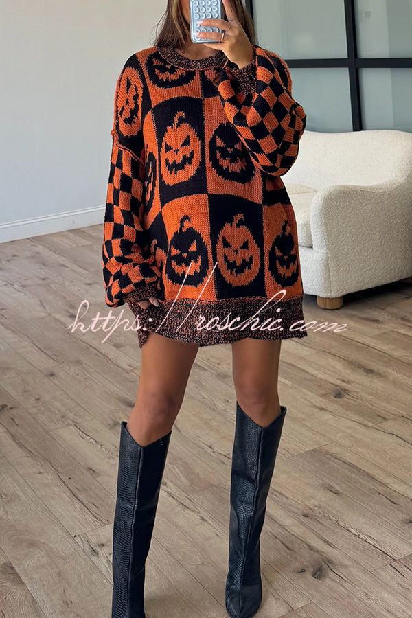 Halloween Casual Loose Crew Neck Sweater