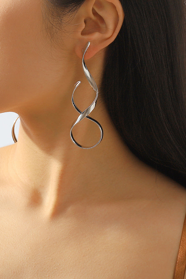 Simple Geometric Wrap Asymmetrical Earrings