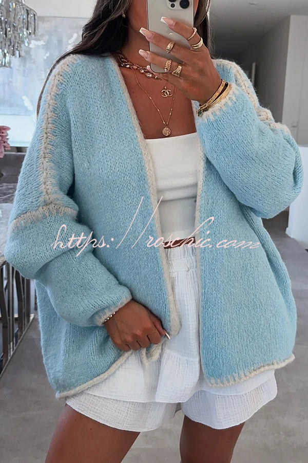 Fashionable Casual Long-sleeved Loose Knitted Cardigan