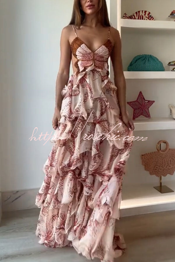 ruffle backless dress Backless Ruffle Maxi Dress | Ruffle Maxi Dress, Low Back Dress, Tulum Dress