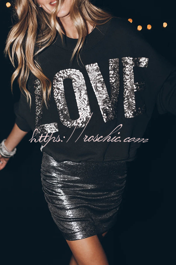 Lots of Love for You Sequin Loose Pullover Top