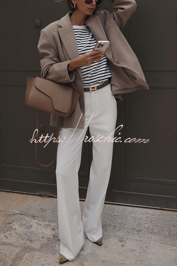 Solid Color Lapel Long Sleeve Loose Blazer