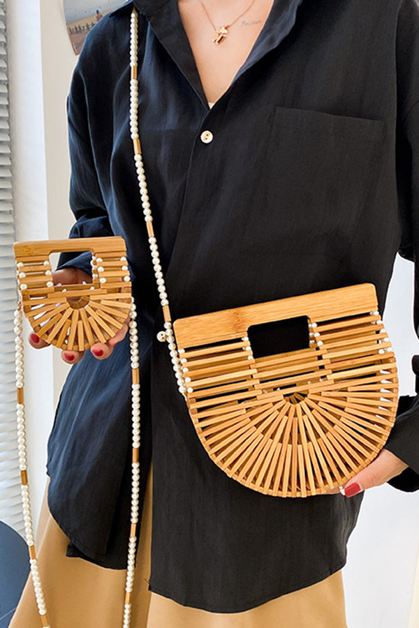 Fashionable Bamboo Pearl Handbag