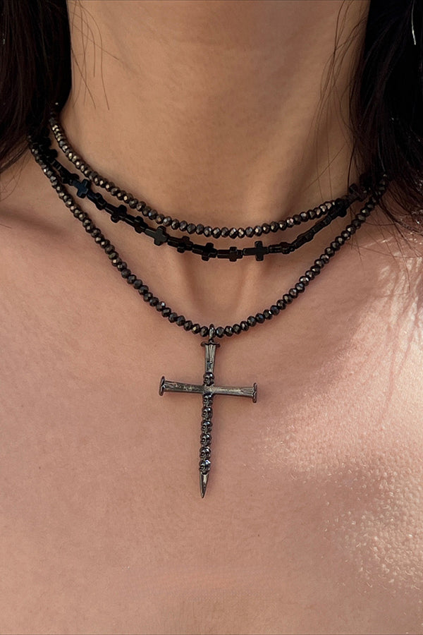 Fashionable Time Dial Metal Necklace