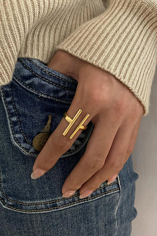 Fashion Stainless Steel Simple Line Ring