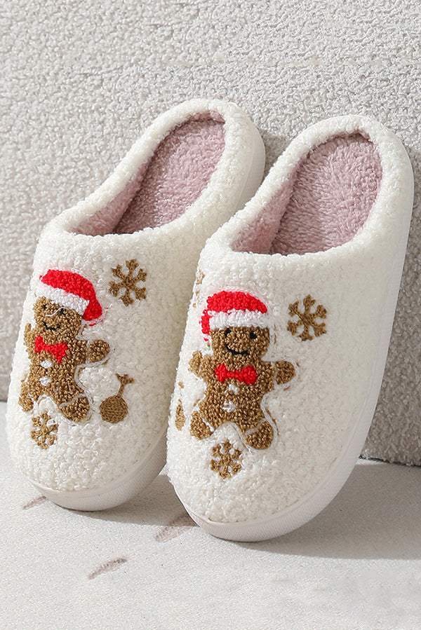 Christmas Cartoon Pattern Warm Cotton Slippers