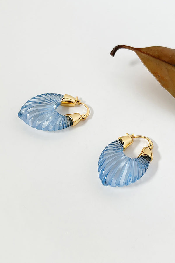 Fashion Candy-colored Glass-feel Striped Small Wing Earrings