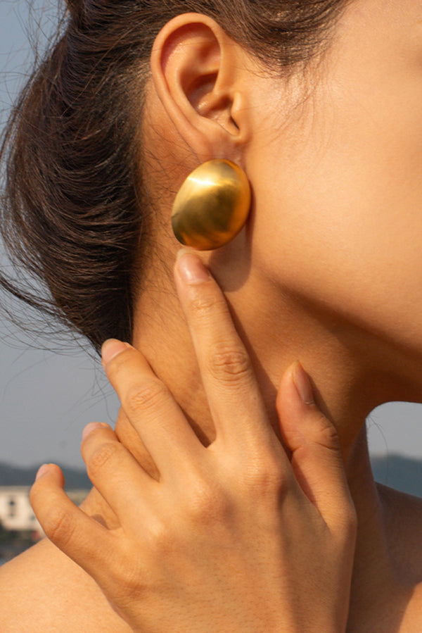 Fashion Frosted Oval Simple Earrings