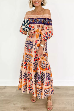 Island Lover Printed Off The Shoulder Pocketed Flowy Midi Dress roschic Island Lover Printed Off The Shoulder Pocketed Flowy Midi Dress roschic