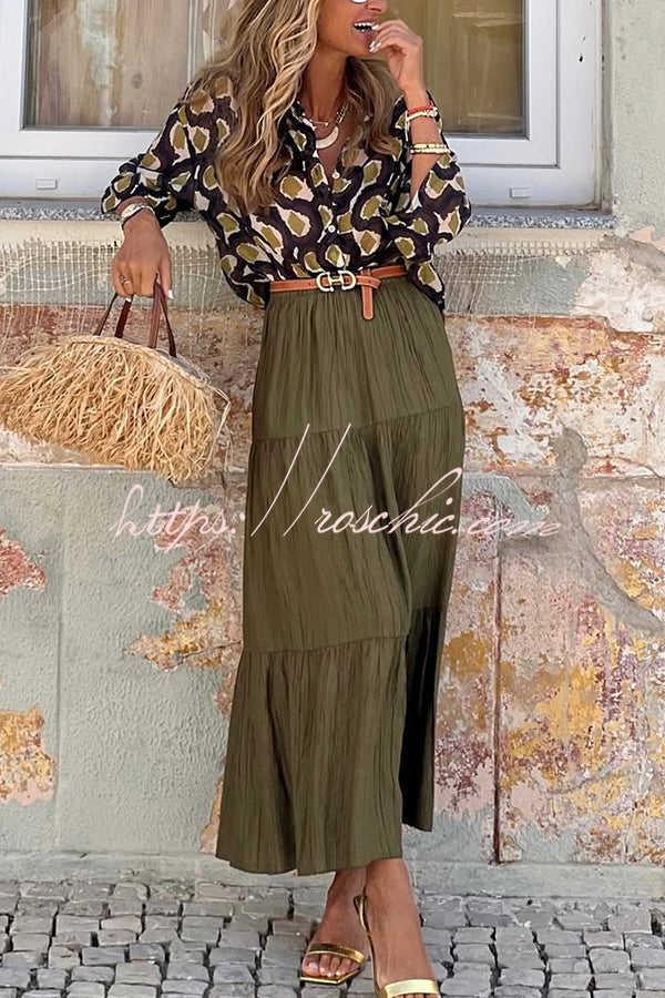 Unique Printed Lapel Button-down Loose Casual Shirt