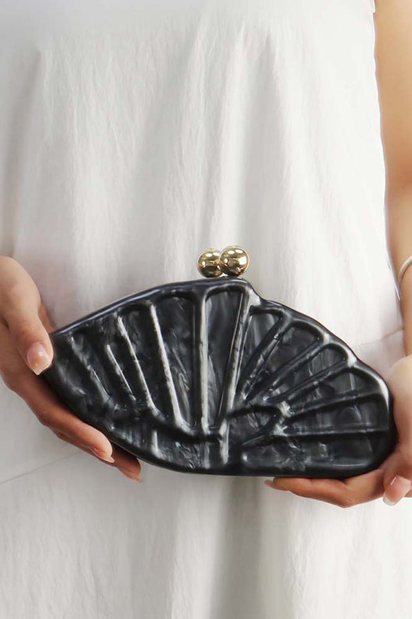 Fashion Acrylic Shell Fan Clutch