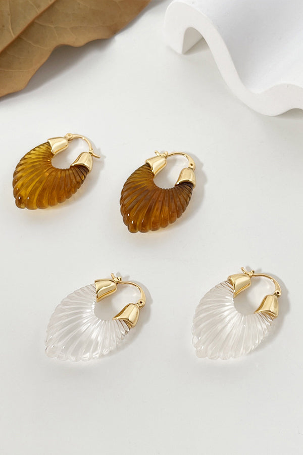 Fashion Candy-colored Glass-feel Striped Small Wing Earrings