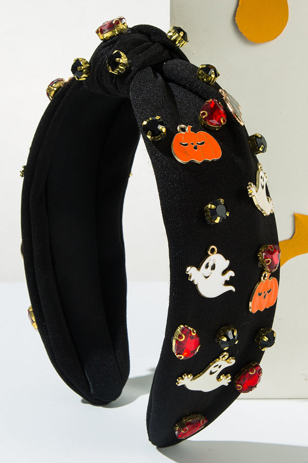 Halloween Spooky Pumpkin Skull Fabric Hair Accessory