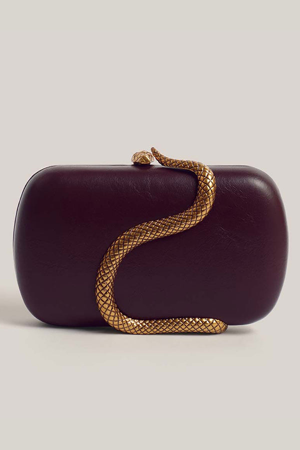 Fashionable Snake-embellished Evening Clutch