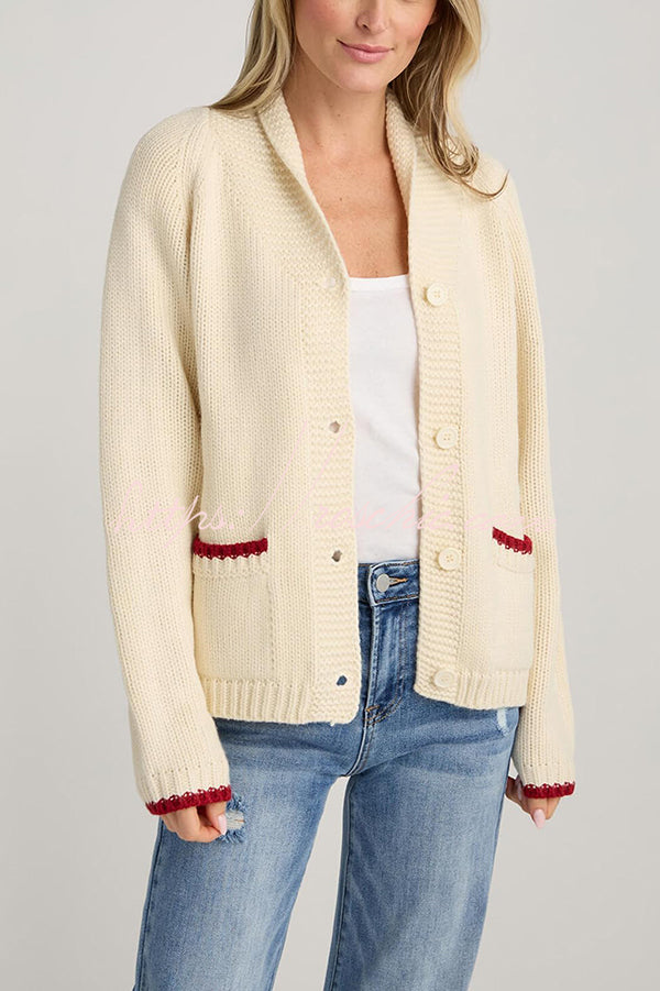 Fashion Lobster Pattern Casual Long Sleeve Knit Cardigan