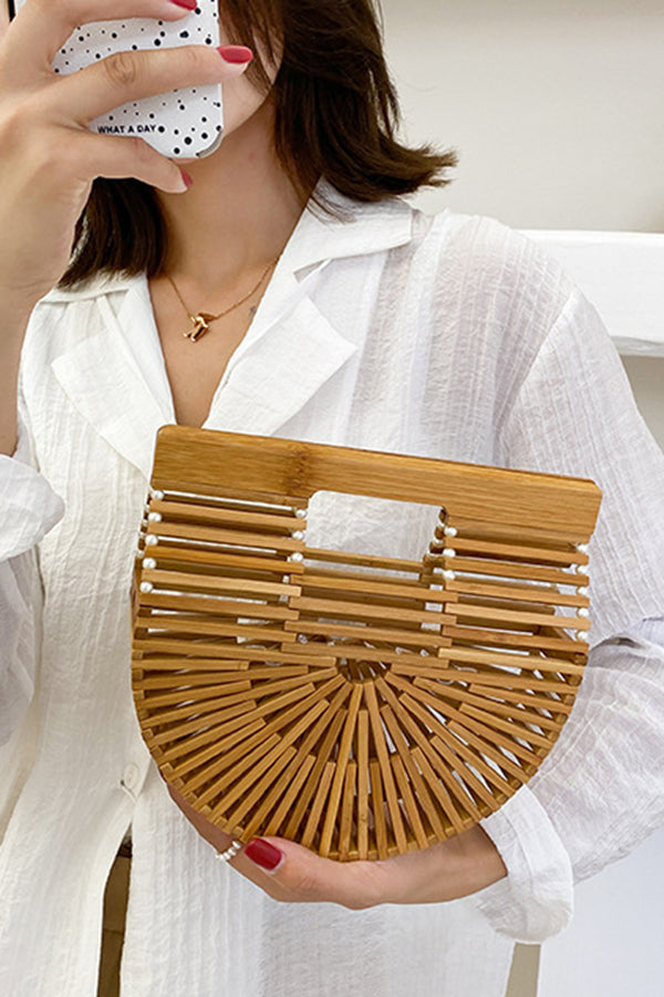 Fashionable Bamboo Pearl Handbag
