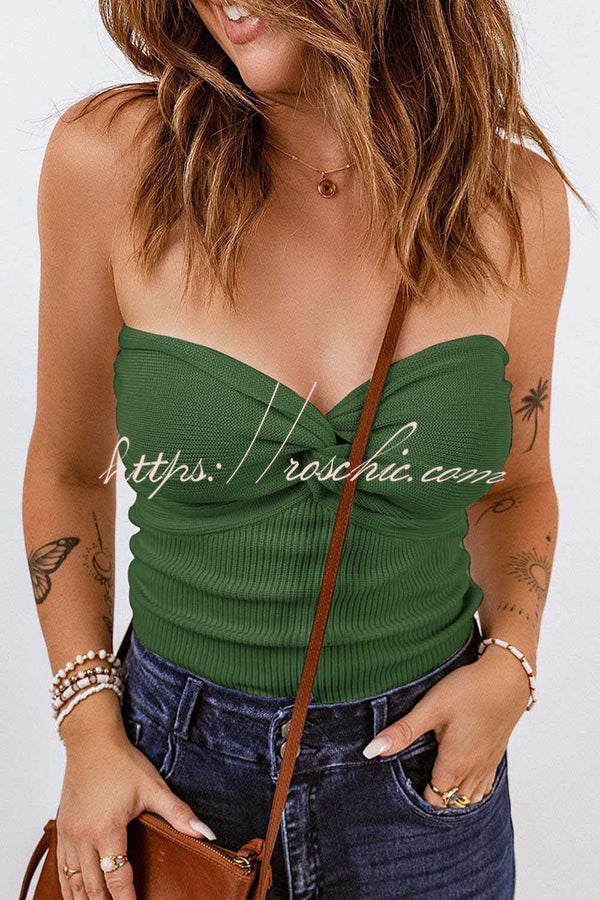 Sexy Tube Knit Ribbed Slim Backless Tank Top