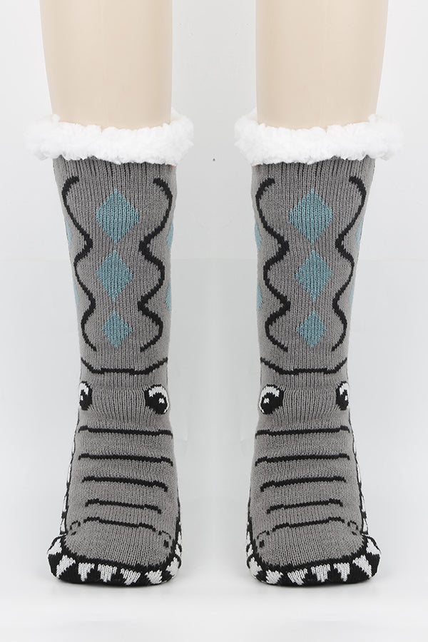 Cute Animal Thick Fleece Floor Socks