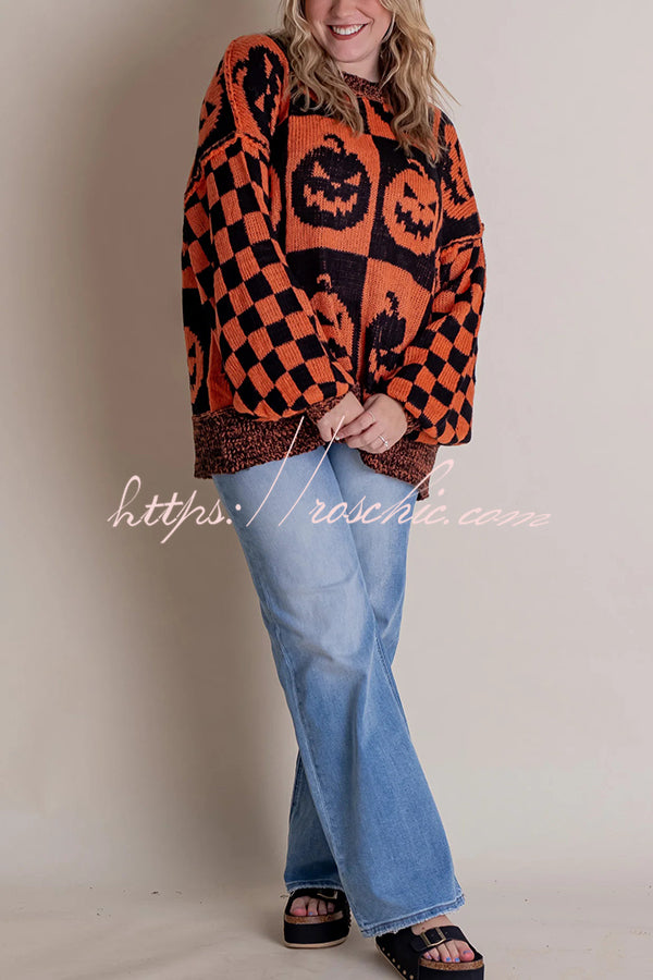 Halloween Casual Loose Crew Neck Sweater