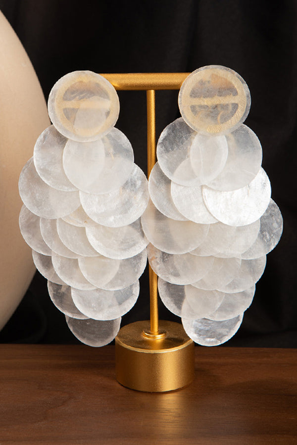 Resort Style Colorful Round Shell Tassel Earrings