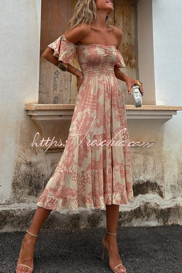 off shoulder floral maxi dress Pitaya Unique Print Smocked Ruffle Sleeve Layered Midi D – roschic black short dress homecoming LINED TO THE KNEE Size:40/small New York Yankees Jersey