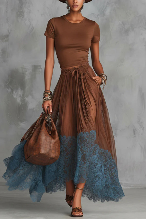 lace up fit and flare dress Lace-up Tube Fit & Flare Short Dress main image 0