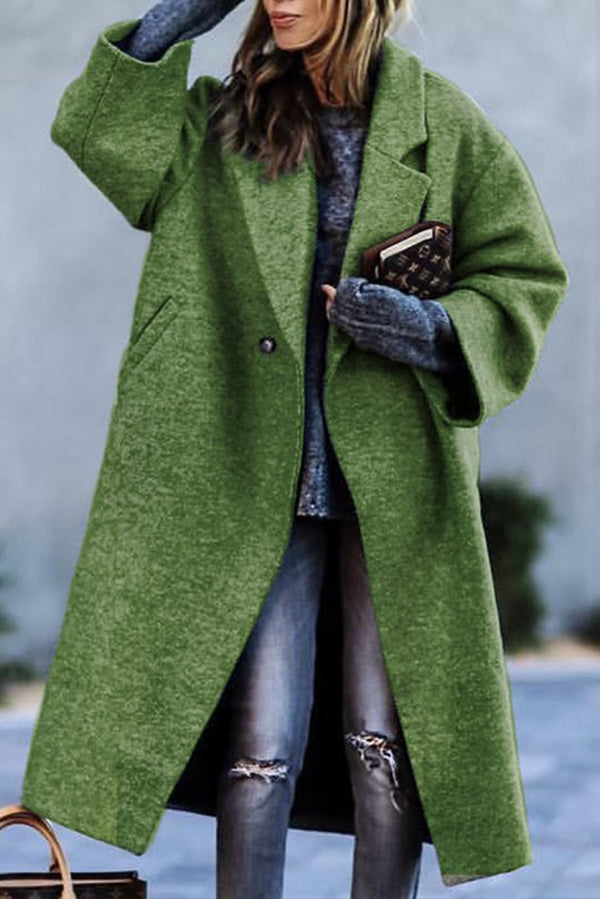 Fashionable Colorblock Plaid Print Pocket Casual Long Coat