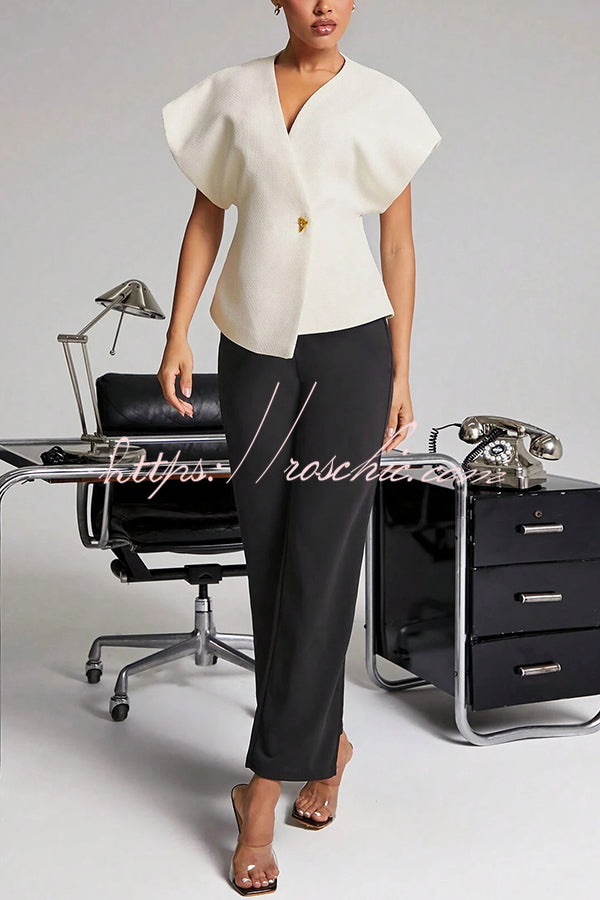 Fashion Button V-neck Asymmetrical Suit Vest