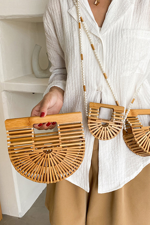 Fashionable Bamboo Pearl Handbag