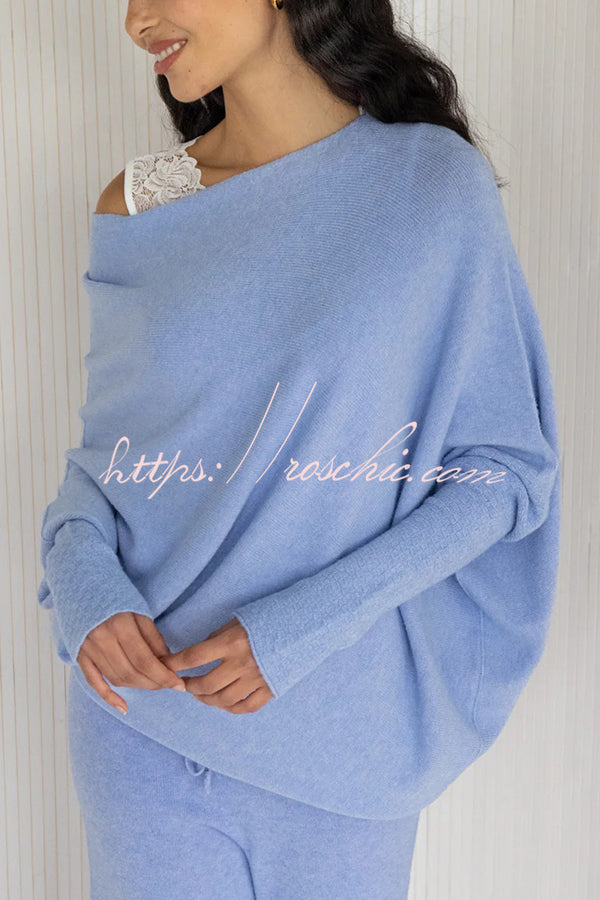 Solid Color Round Neck Long Sleeve Loose Knitted Sweater