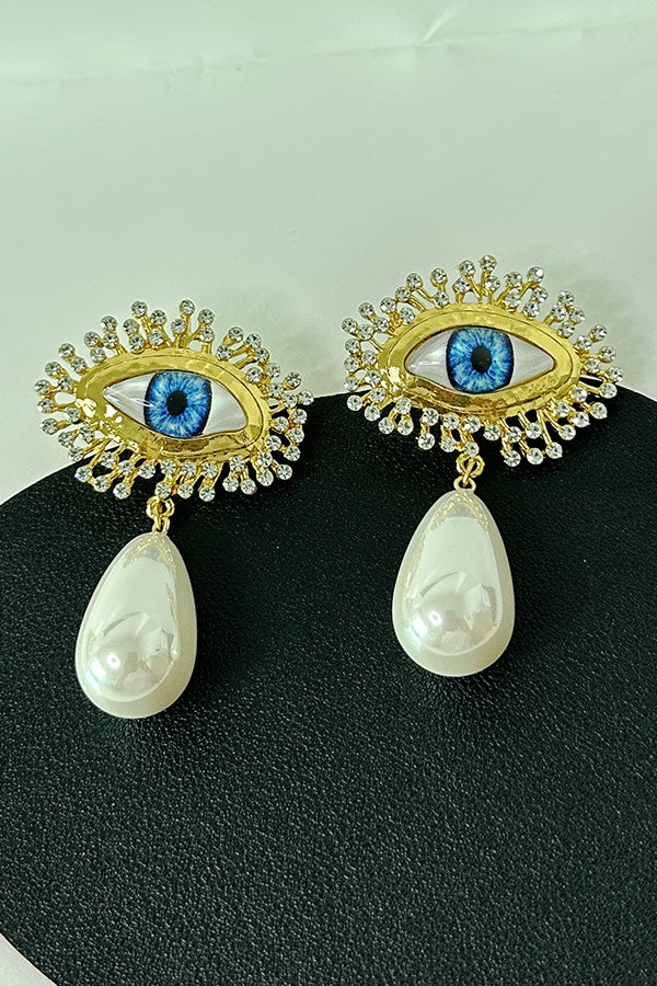 Fashionable Evil Eye Diamond Earrings