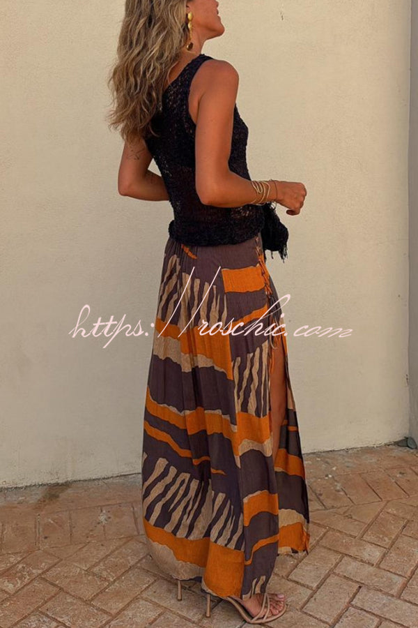 Malibu Knit V-neck Hollow Out Twist Loose Tank