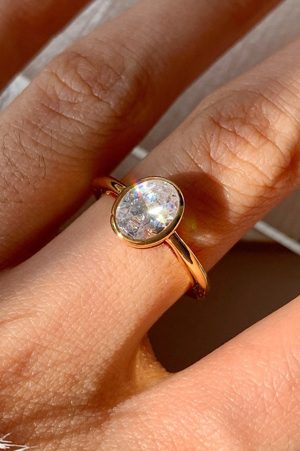 Elegant Silver-plated Diamond Open Ring