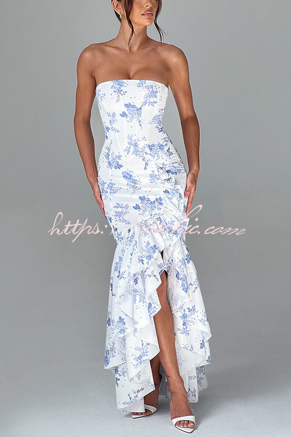 Sexy Off-shoulder Slim Fit Irregular Hem Maxi Dress – roschic